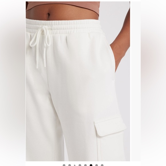 Elastic Waist Wide Leg Fleece Cargo Pants Size L dark blue - Picture 5 of 9